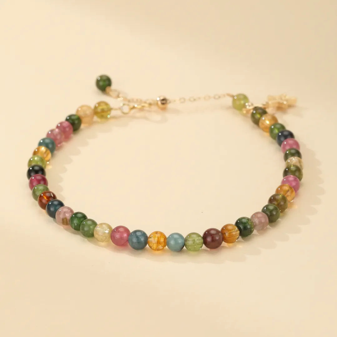 Bracelet Tourmaline "Ciel Coloré" Doré Or 14K