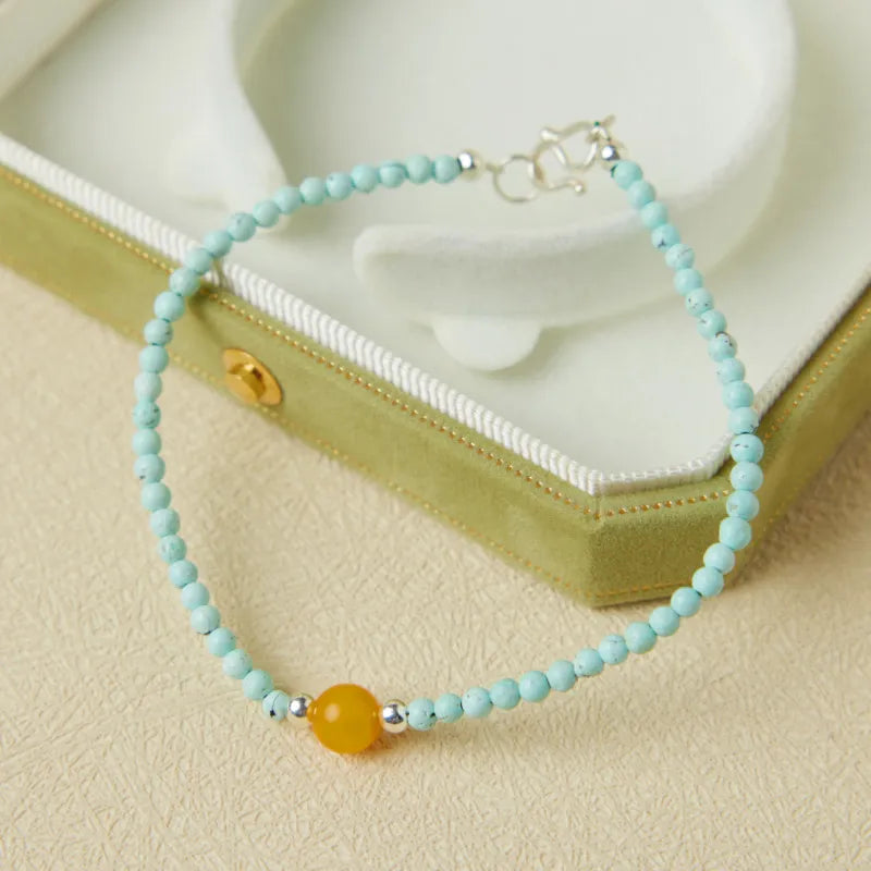 Turquoise Bracelet "Sea and Sun" Silver