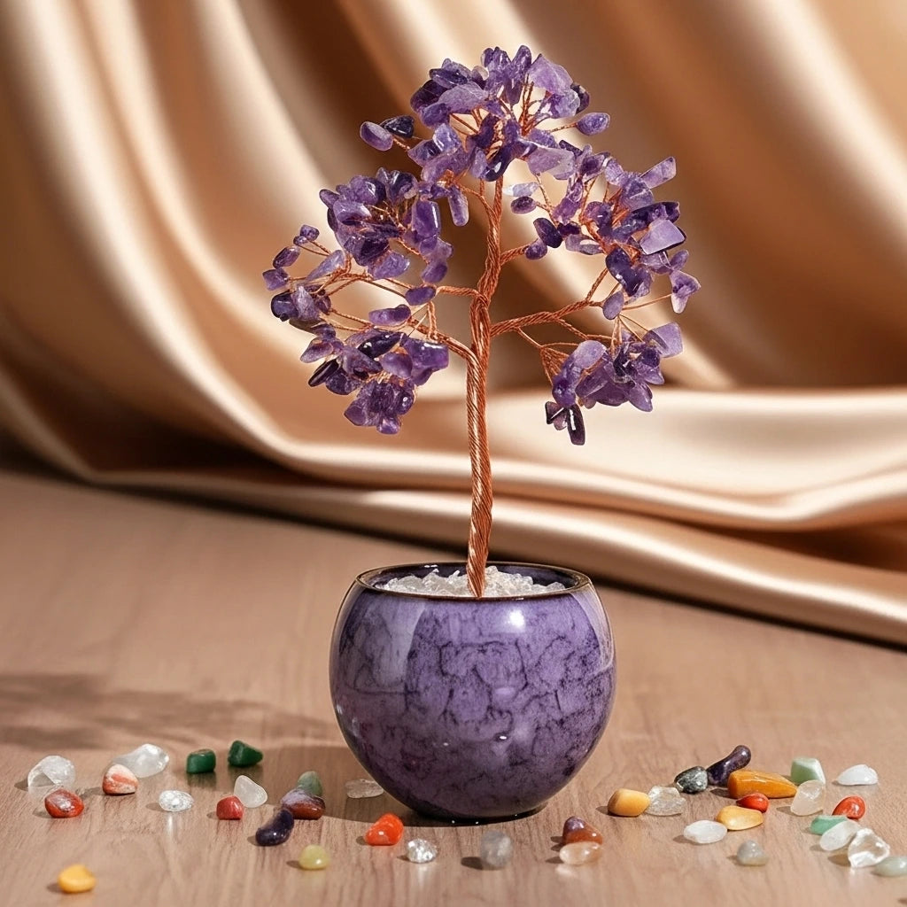 Sérénité - Coffret Cadeau en Améthyste, Arbre de Vie et Bracelet