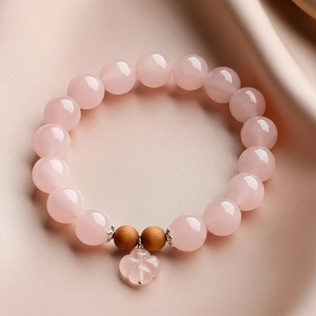 Amour - Coffret Cadeau en Quartz Rose, Arbre de Vie et Bracelet