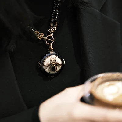 Collier Agate Noire "Reine Noire"