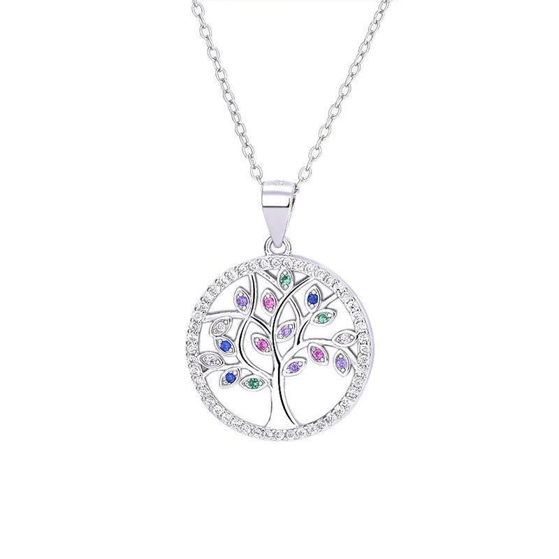 Tree of Life Necklace "Colorful Beauty" Silver