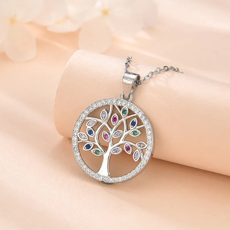 Tree of Life Necklace "Colorful Beauty" Silver