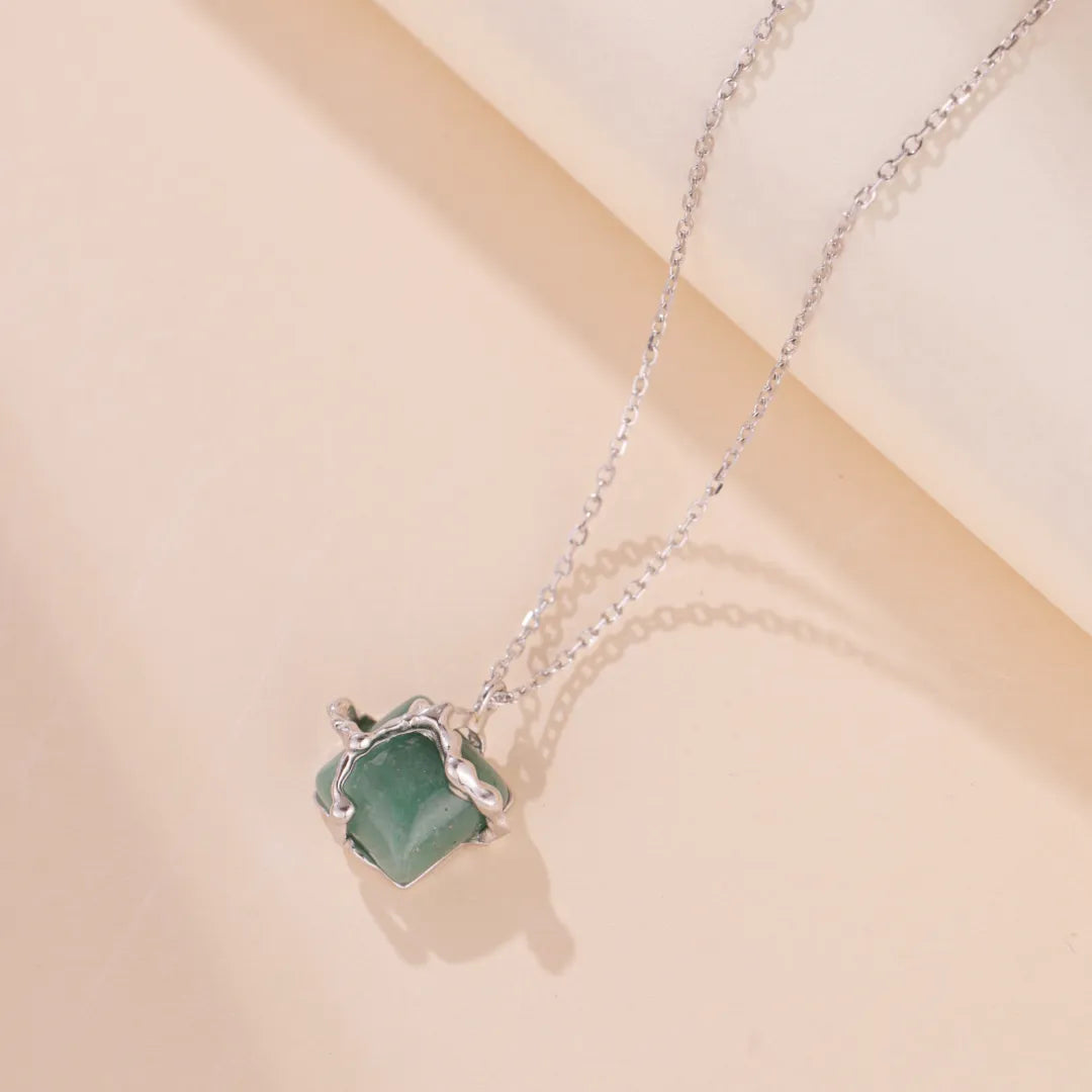 Collier Aventurine "Nature Enlacée" Argent