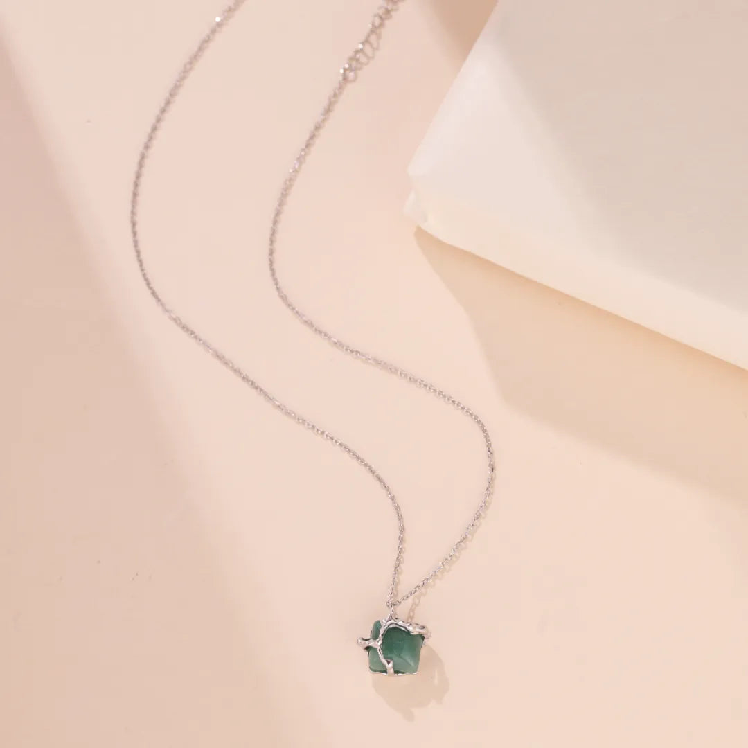 Collier Aventurine "Nature Enlacée" Argent