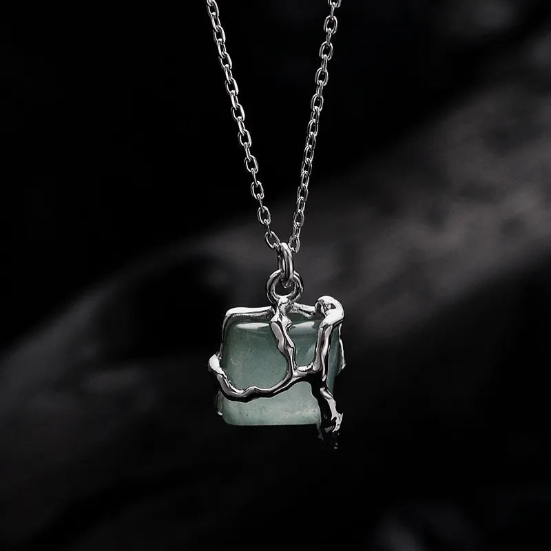 Collier Aventurine "Nature Enlacée" Argent