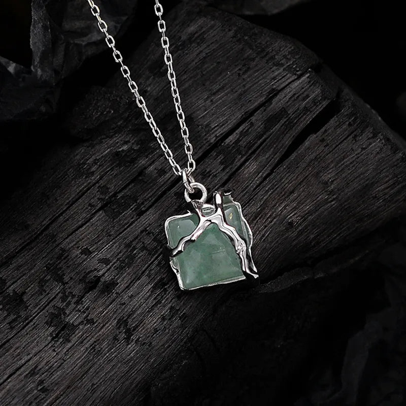 Collier Aventurine "Nature Enlacée" Argent