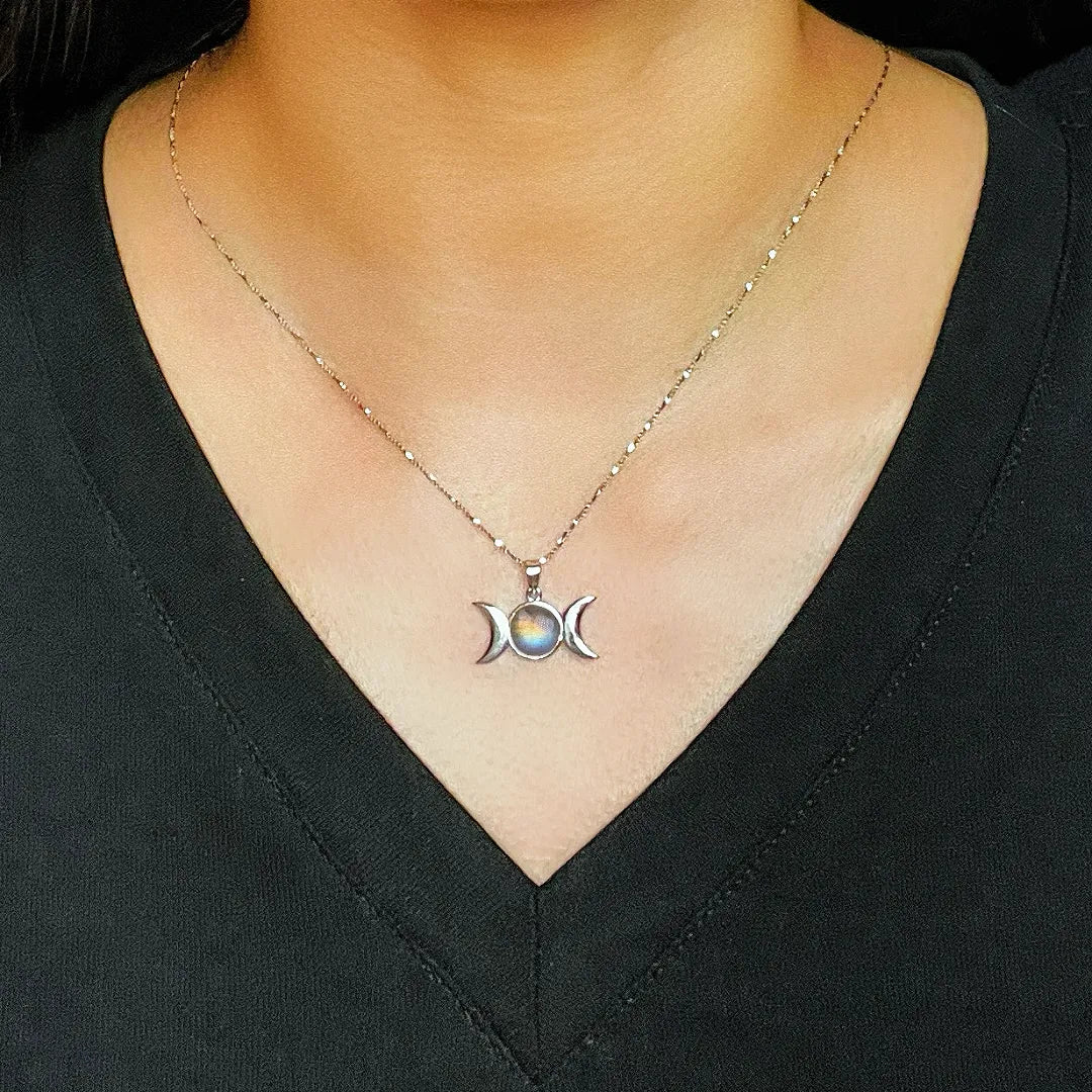 Collier Labradorite "Essence Lunaire" Argent
