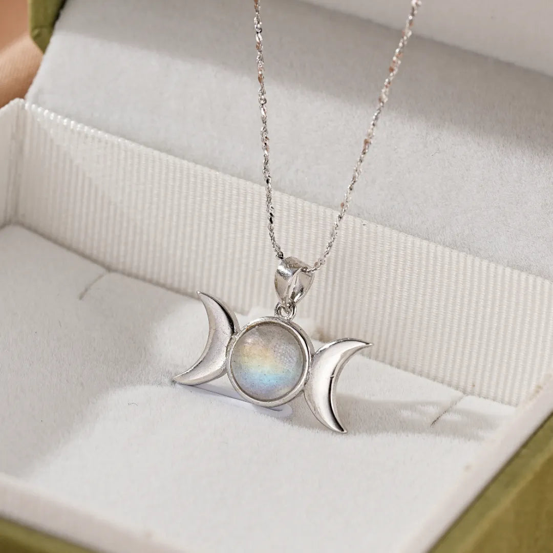 Collier Labradorite "Essence Lunaire" Argent