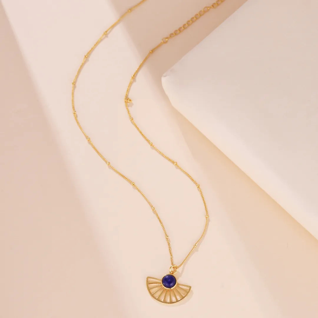 Collier Lapis Lazuli "Rayon d'Azur" Argent Doré Or