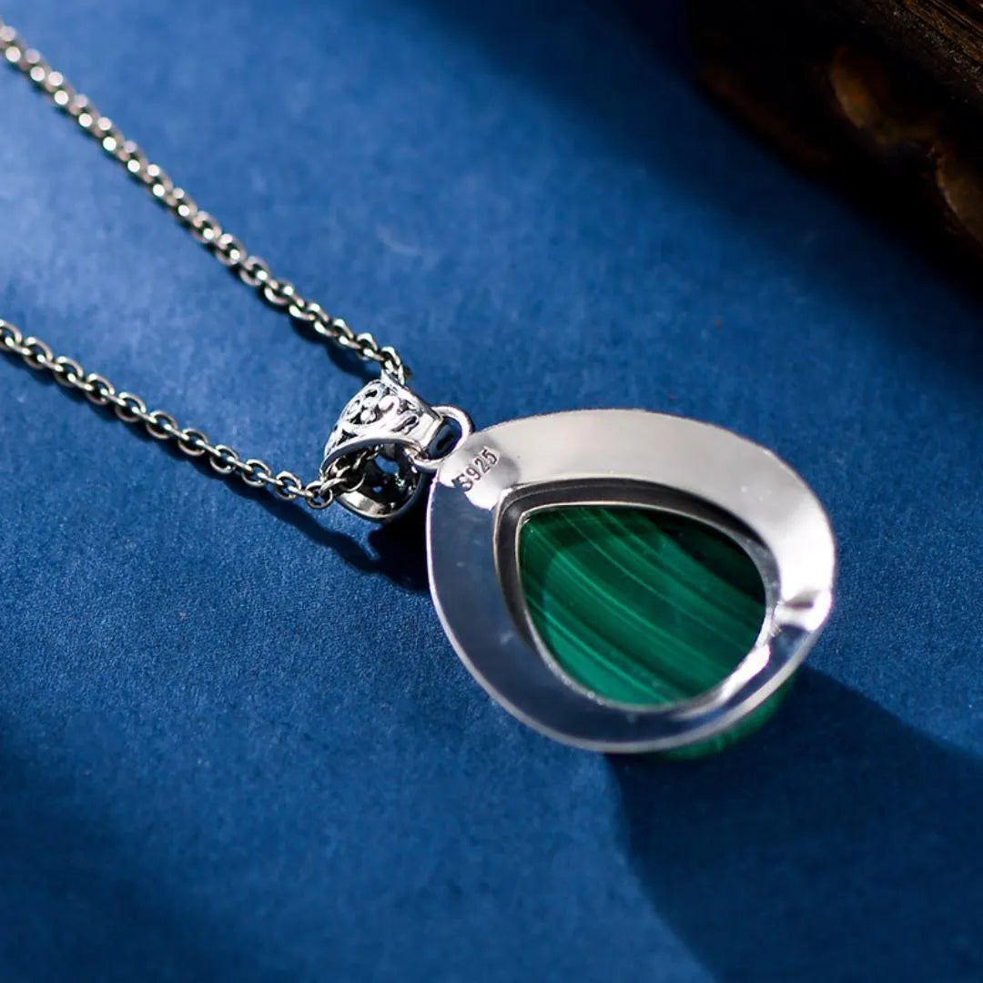 Malachite Necklace – Essence of Nature, Sterling Silver 925