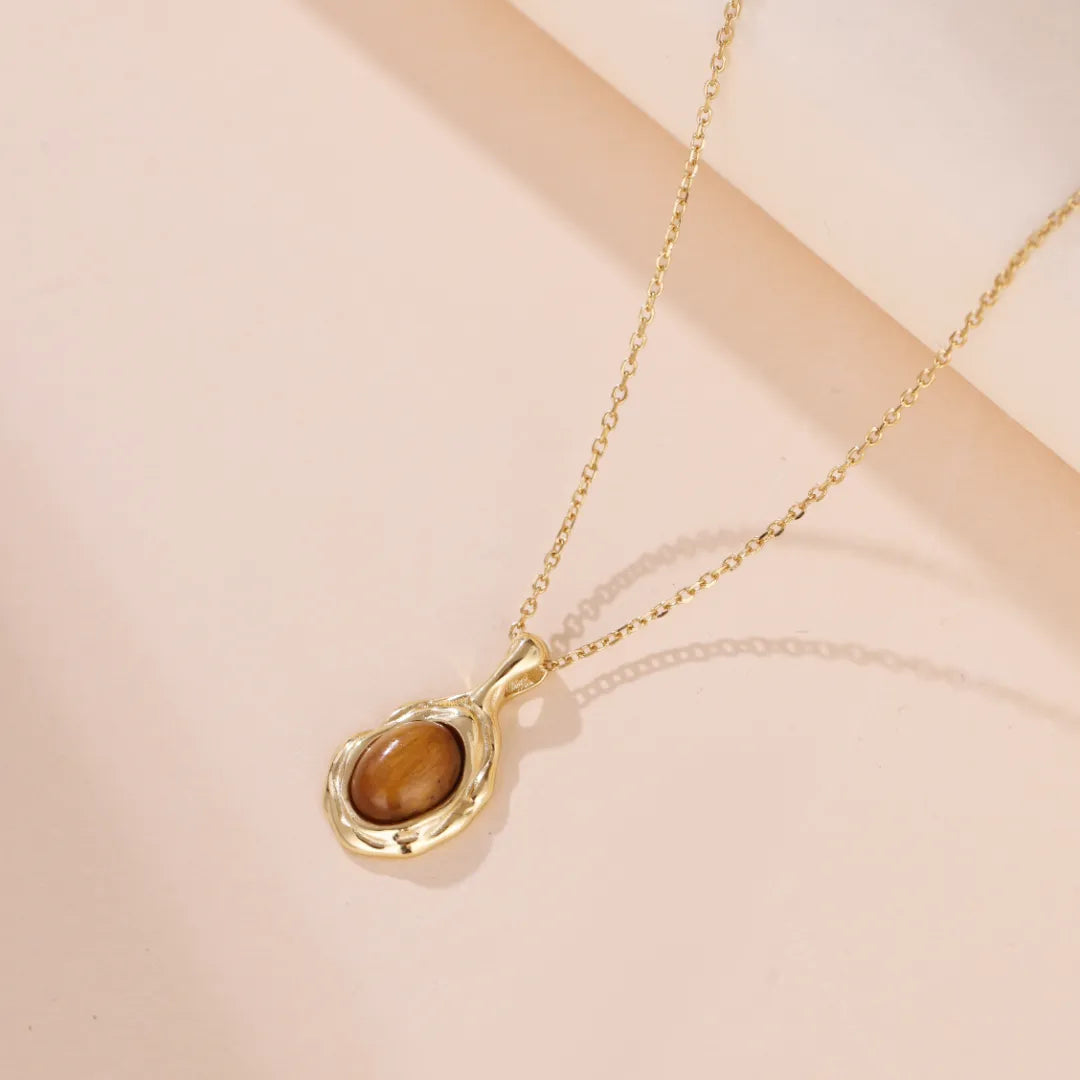 Tiger Eye Necklace "Elegance" Gold Silver