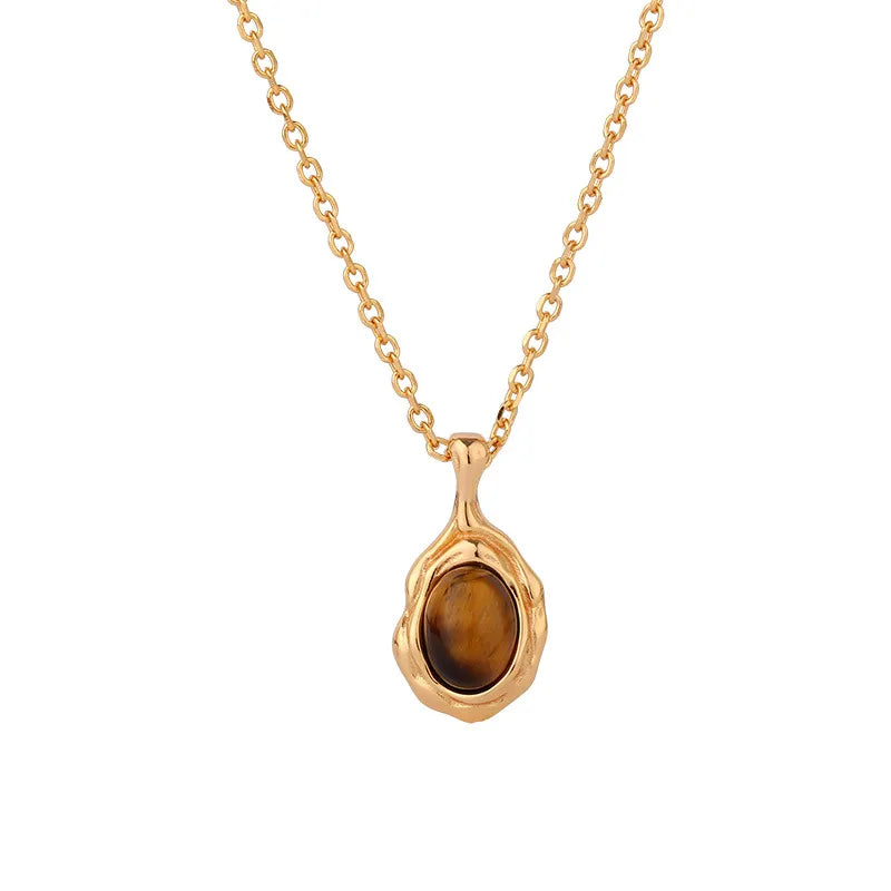 Tiger Eye Necklace "Elegance" Gold Silver