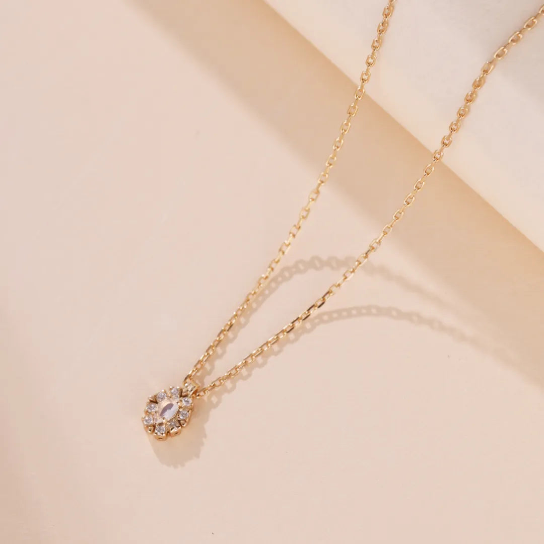 Opal Necklace "Celestial Purity" Gold-Plated Silver