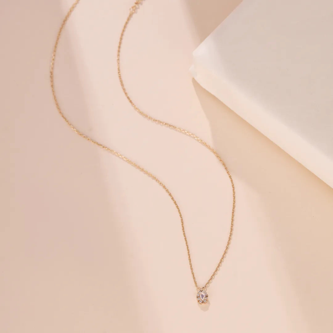Opal Necklace "Celestial Purity" Gold-Plated Silver