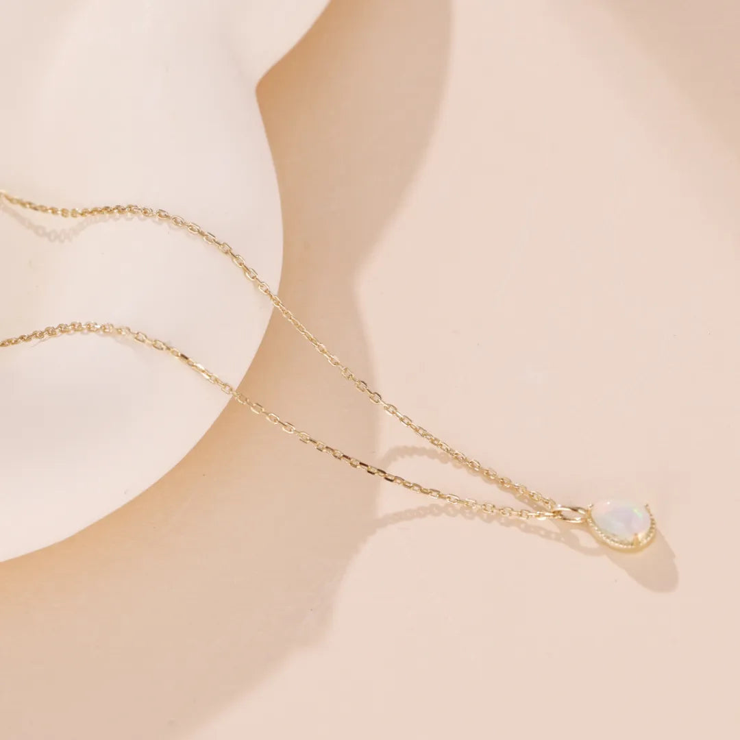 Opal Necklace "Sweet Drop" Gold-Plated Silver