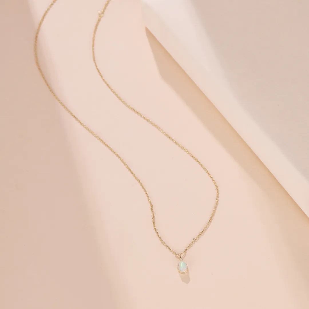 Opal Necklace "Sweet Drop" Gold-Plated Silver