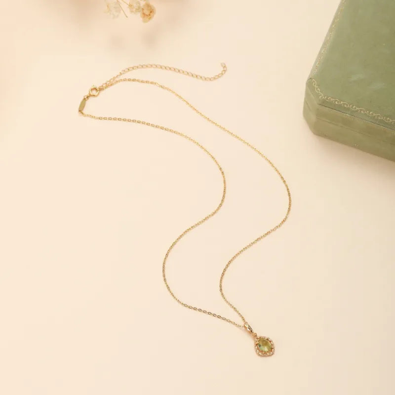 Peridot Necklace "Positive Sparkle" Gold-Plated Silver