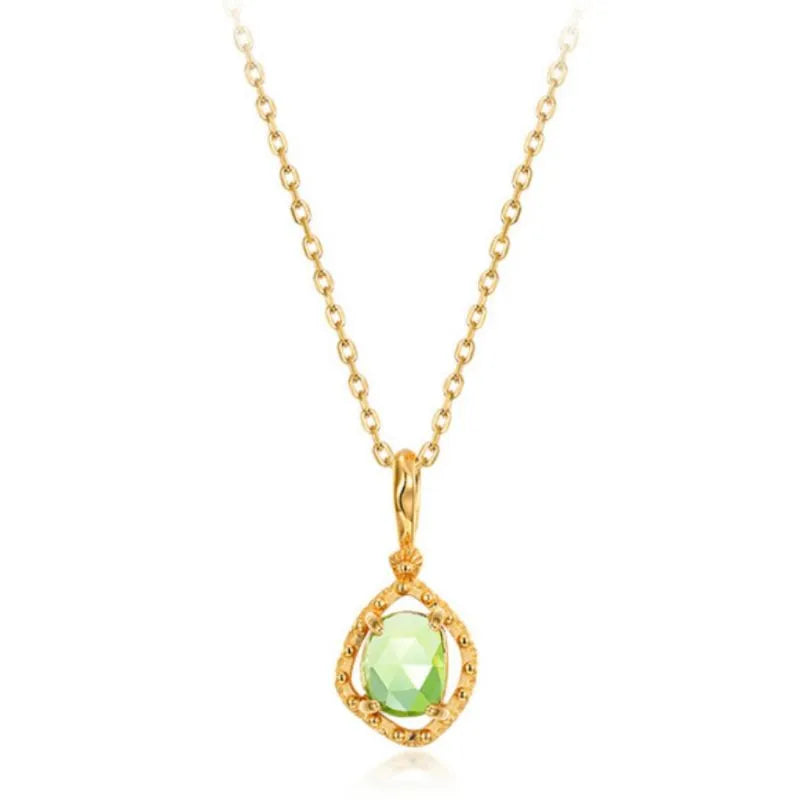 Peridot Necklace "Positive Sparkle" Gold-Plated Silver