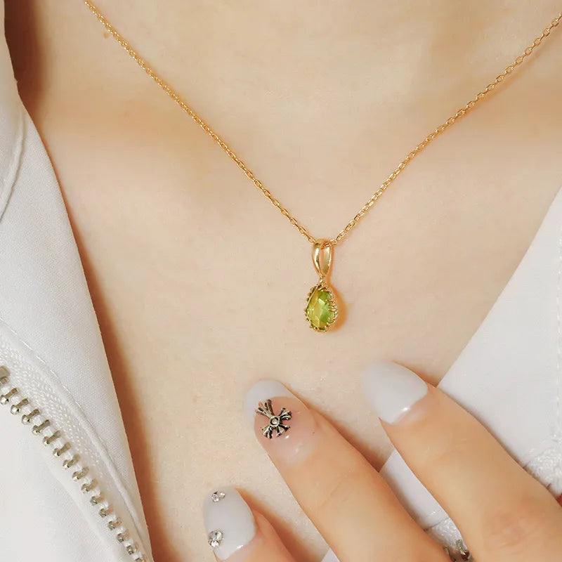 Peridot Necklace "Purification" Gold-Plated Silver
