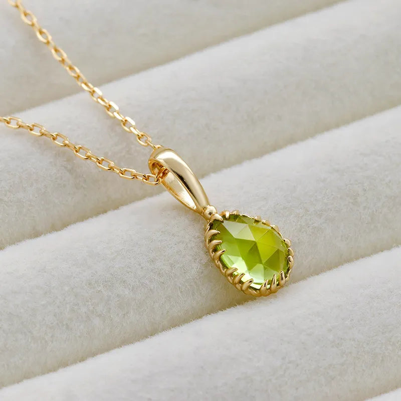 Peridot Necklace "Purification" Gold-Plated Silver