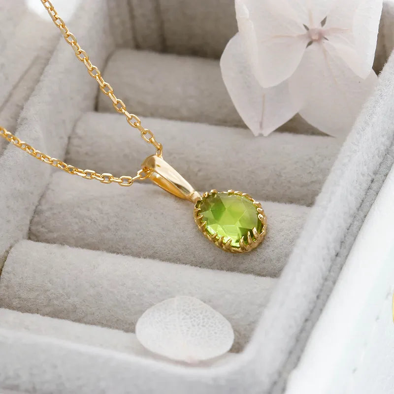 Peridot Necklace "Purification" Gold-Plated Silver