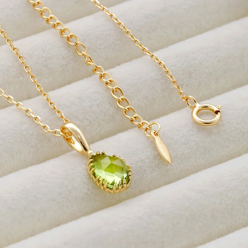Peridot Necklace "Purification" Gold-Plated Silver