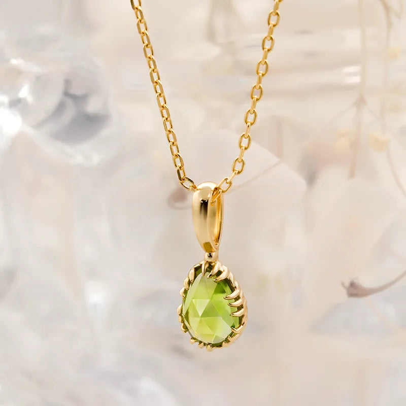 Peridot Necklace "Purification" Gold-Plated Silver