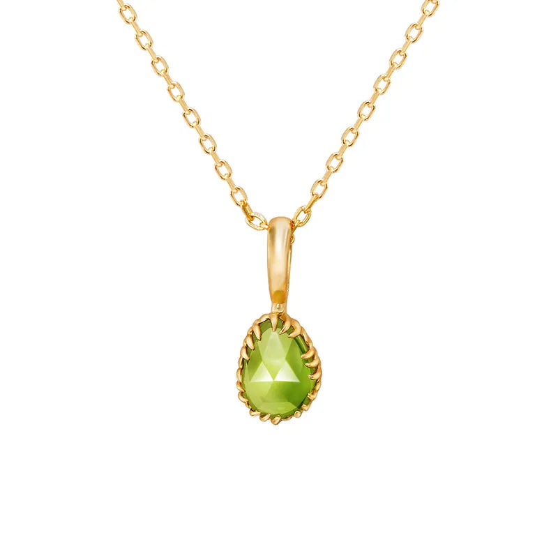 Peridot Necklace "Purification" Gold-Plated Silver