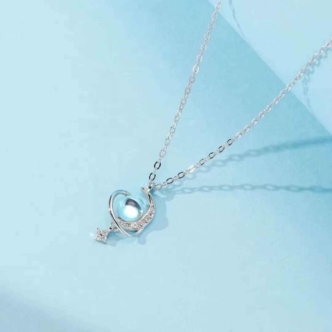 Collier Pierre de Lune "Harmonie Cosmique" Argent