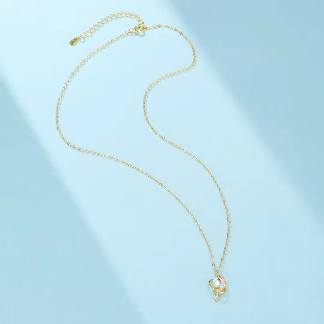 Collier Pierre de Lune "Harmonie Cosmique" Argent