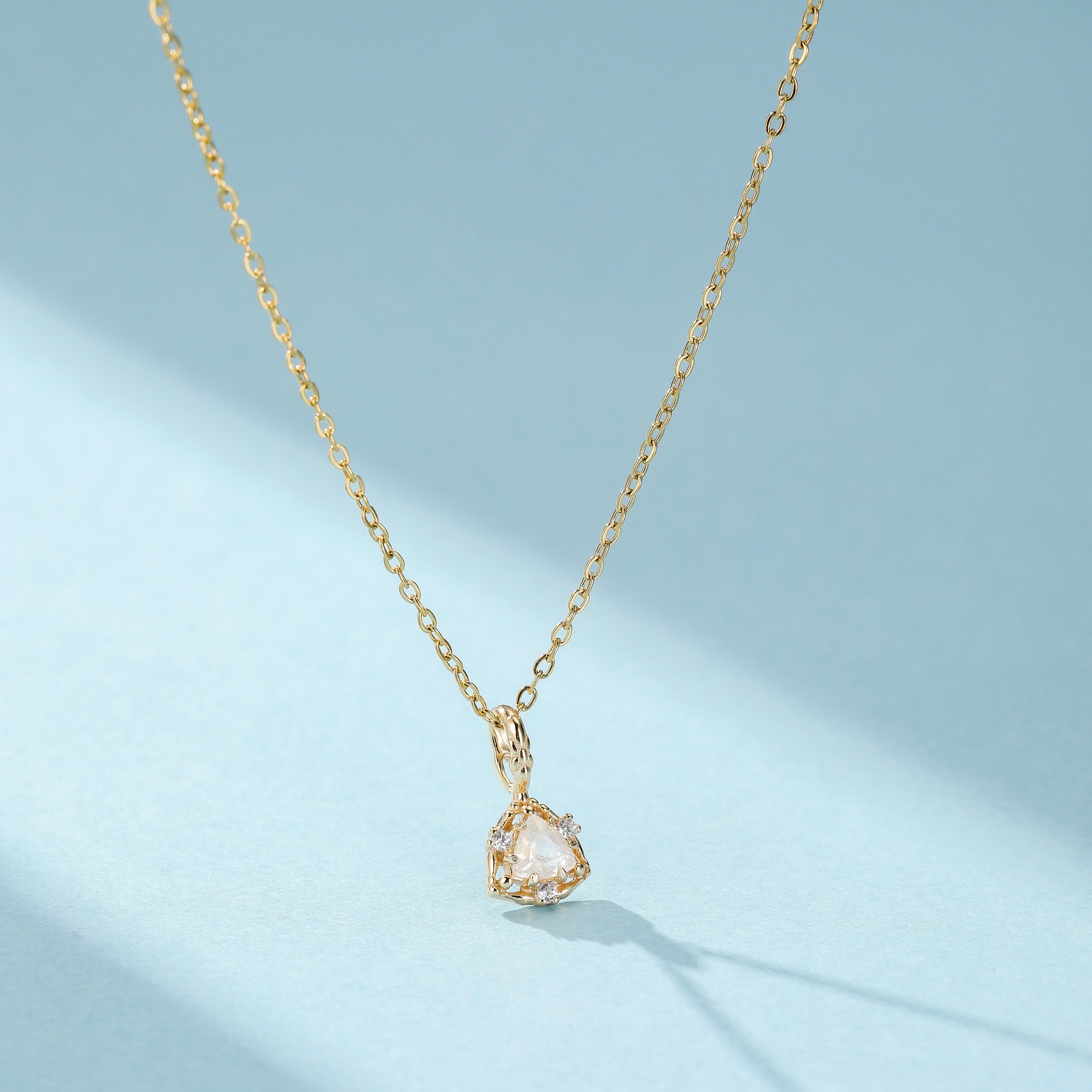 Collier Pierre de Lune "Reine Céleste" Argent Doré Or