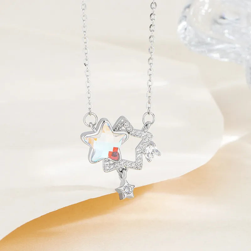 Collier Pierre de Lune "Rêve Étoilé" Argent