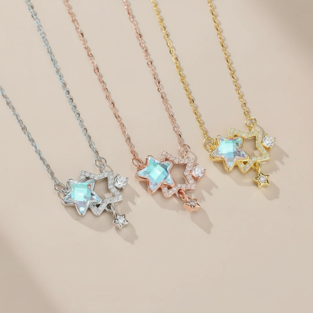 Collier Pierre de Lune "Rêve Étoilé" Argent