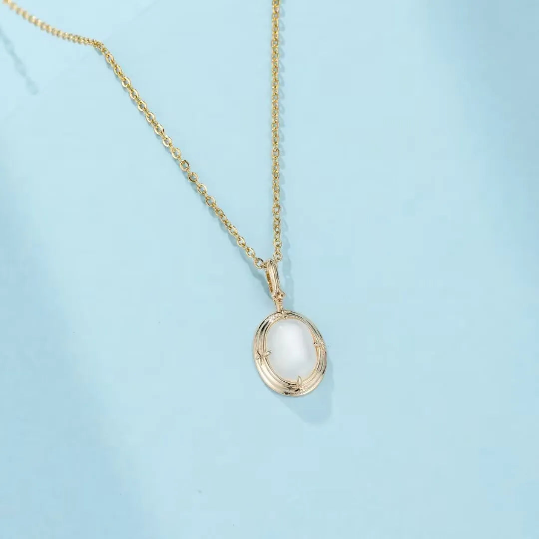 Collier Pierre de Lune "Trésor Antique" Argent Doré Or