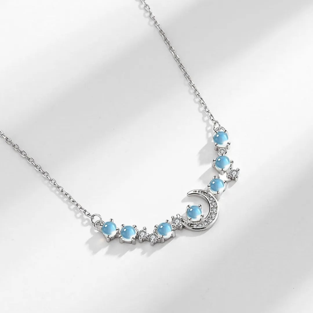 Collier Pierre de Lune "Voyage Nocturne" Argent