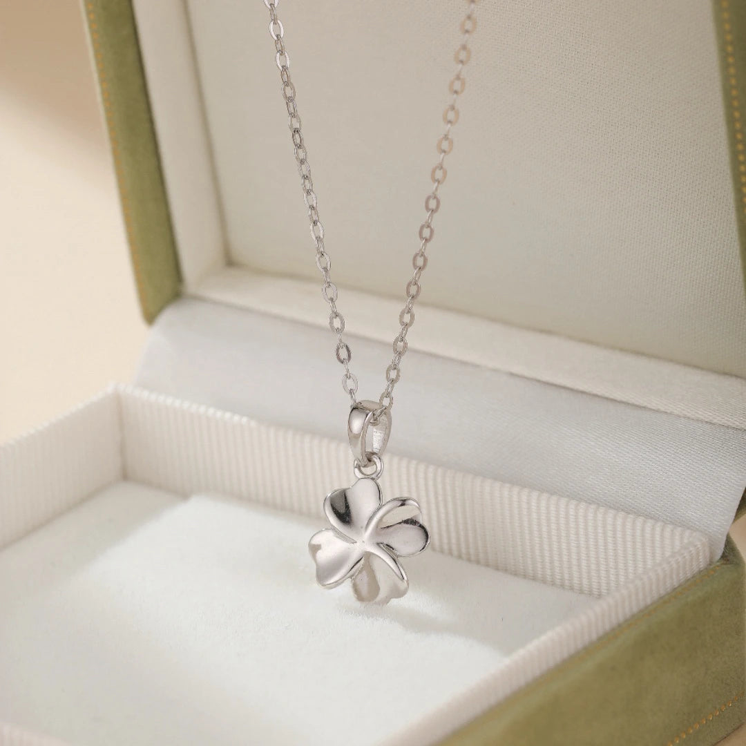 Collier Trèfle "Fleur Mystique" Argent