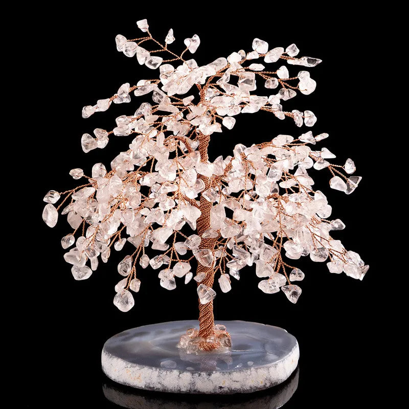 Prospérité - Arbre de Vie en Quartz Clair et Agate