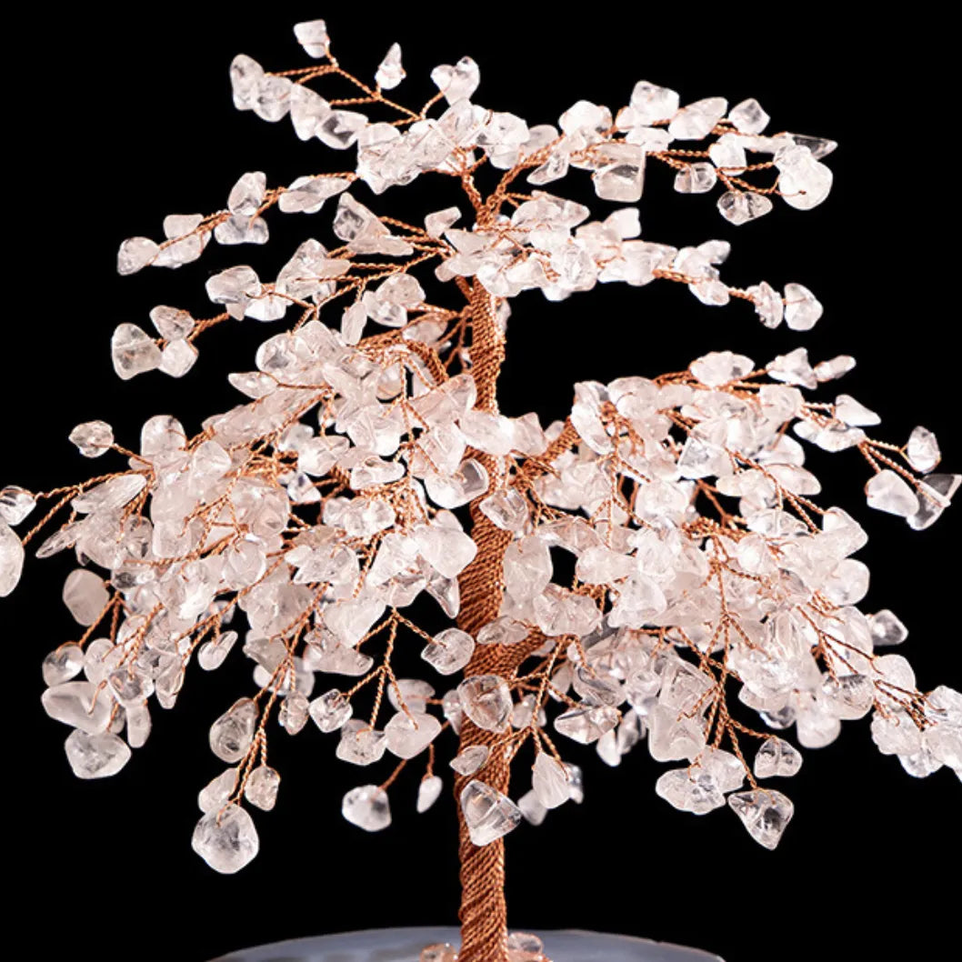Prospérité - Arbre de Vie en Quartz Clair et Agate