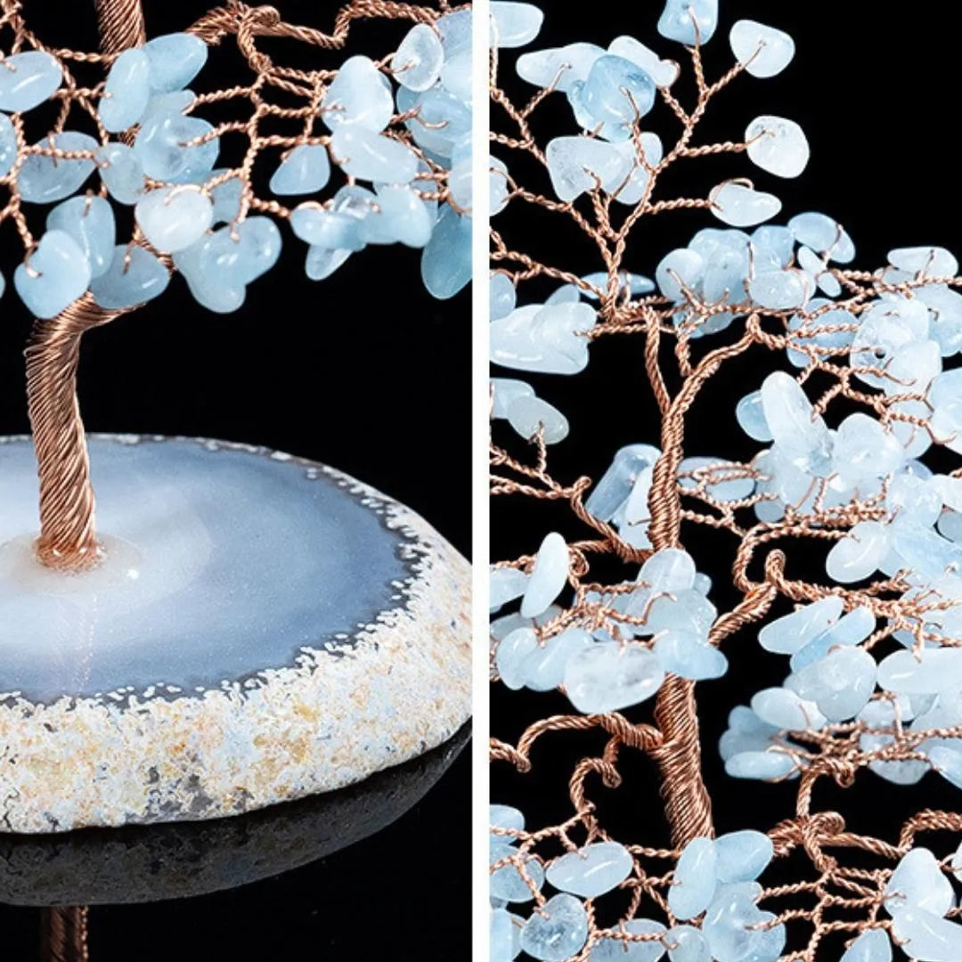 Prospérité – Arbre de Vie en Aigue Marine et Agate