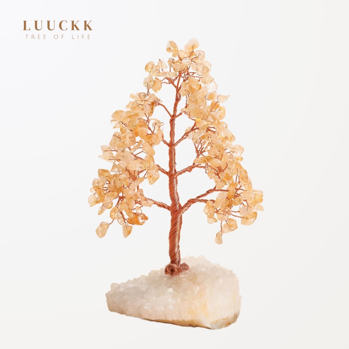 Sublime - Arbre de Vie en Forme de Sapin en Citrine et Quartz Clair