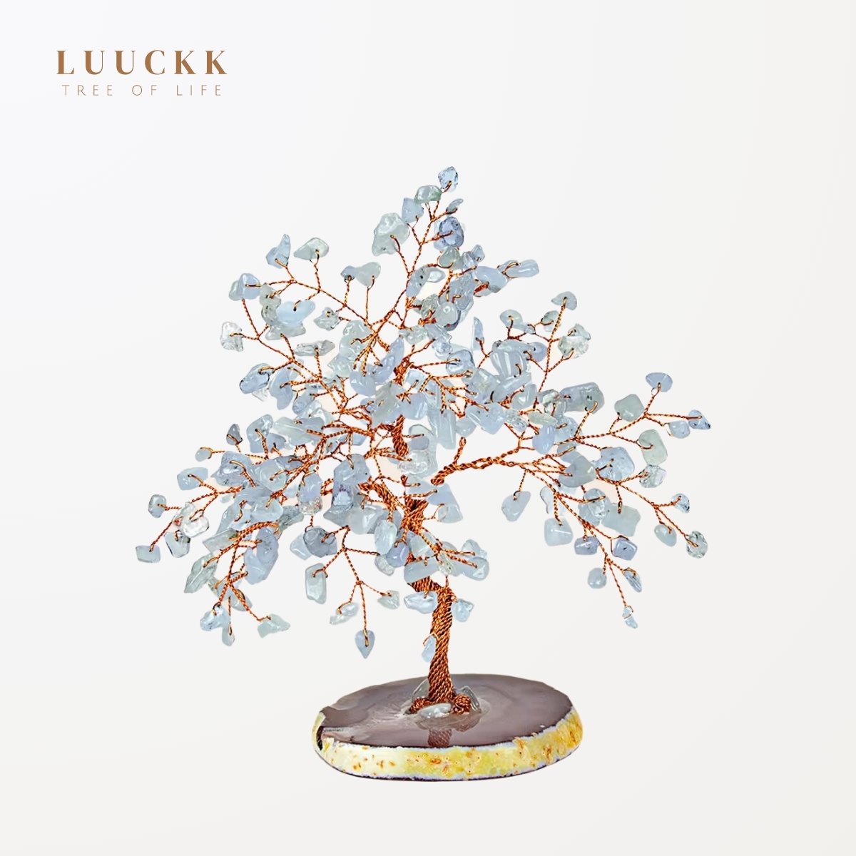 Ascension - Tree of Life Aquamarine and Agate base
