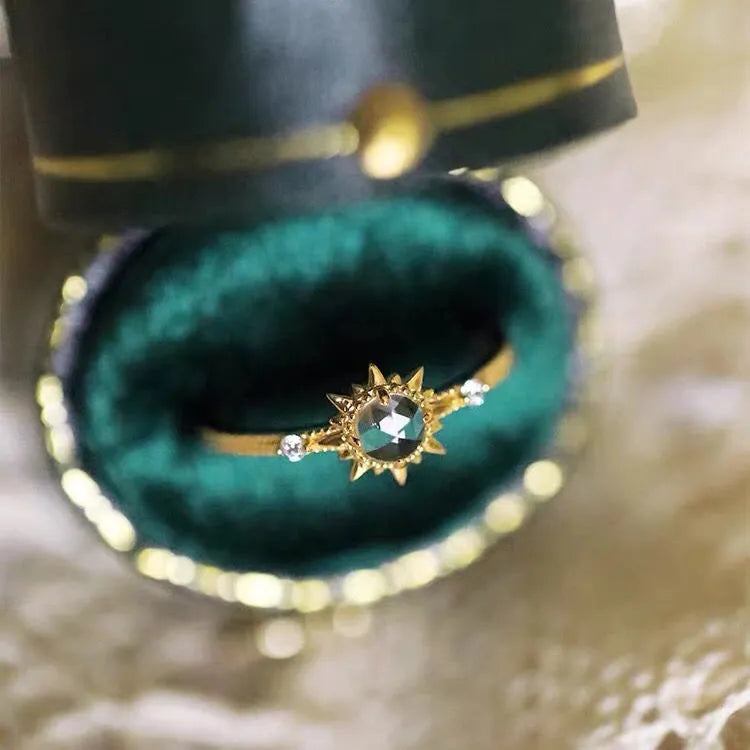 Clear Quartz Ring - Divine Radiance, Gold Plated Silver