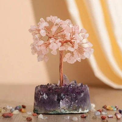 Symphonie Lumineuse - Arbre de Vie en Pierres Naturelles Base Améthyste