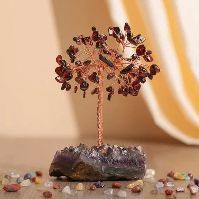Symphonie Lumineuse - Arbre de Vie en Pierres Naturelles Base Améthyste