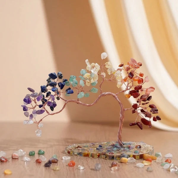 Armonía Abundante - Árbol de la Vida de Piedras Naturales