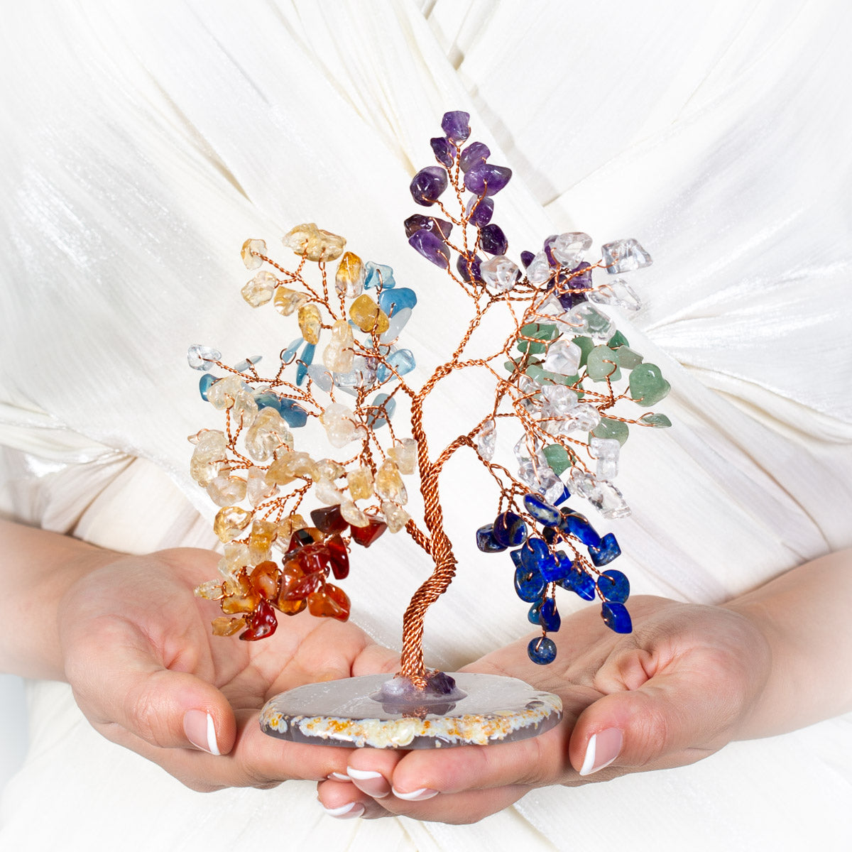 Ascension - Tree of Life 7 Chakras and Agate Base