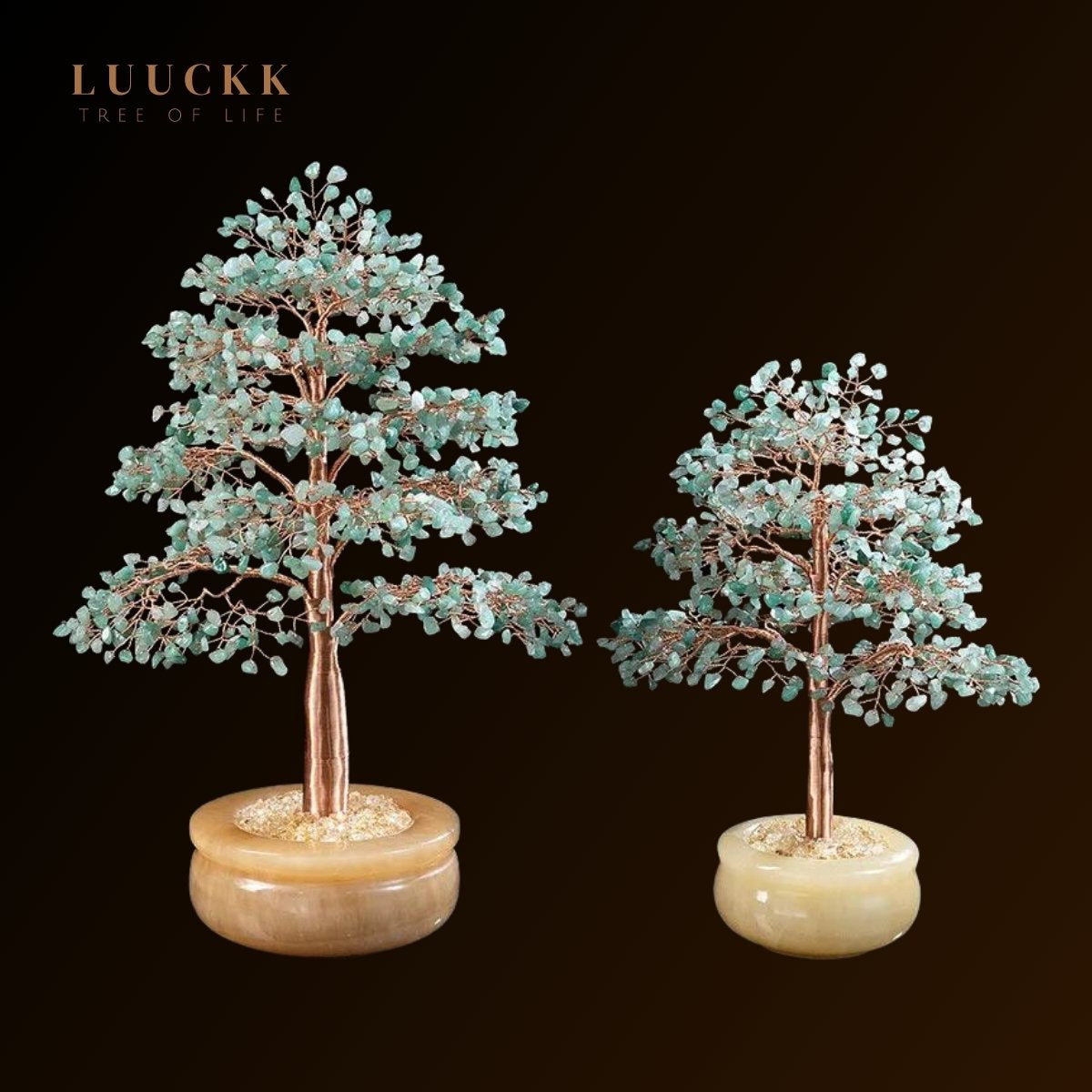 Force de Nature - Large Green Aventurine Tree of Life Fir