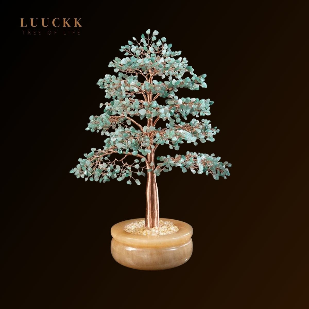 Force de Nature - Large Green Aventurine Tree of Life Fir