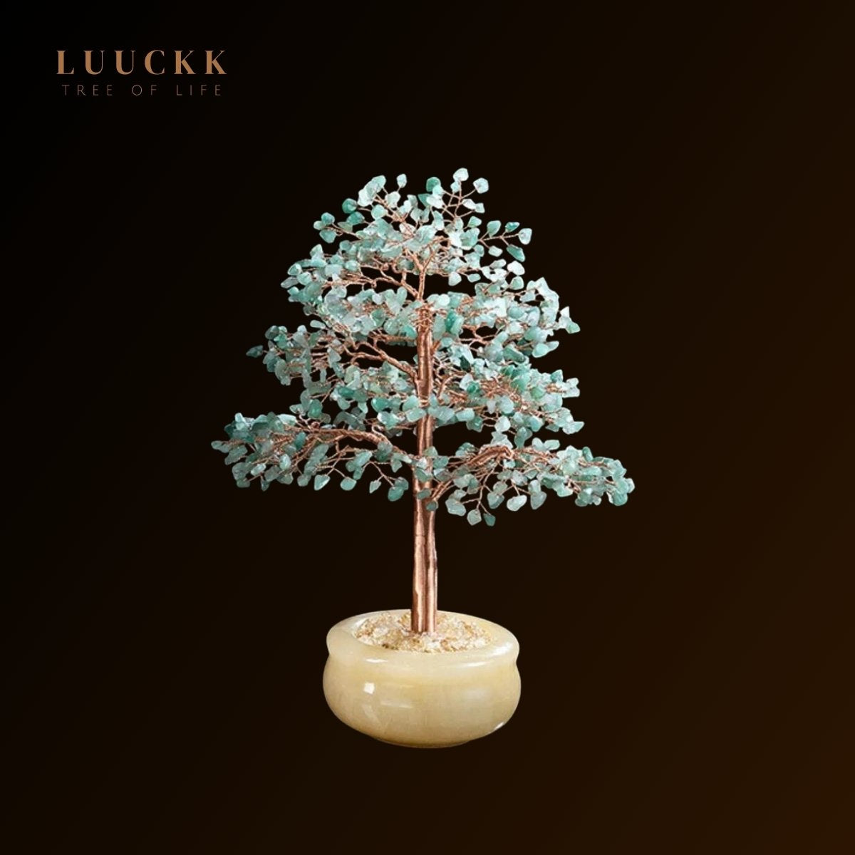 Force de Nature - Large Green Aventurine Tree of Life Fir